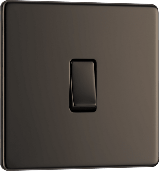 BG Nexus Screwless Flatplate Black Nickel Intermediate switch - FBN13-01