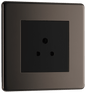 BG Nexus Screwless Flatplate Black Nickel 2A single, unswitched, round pin - FBN28B-01