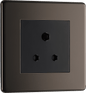 BG Nexus Screwless Flatplate Black Nickel 5A single, unswitched, round pin - FBN29B-01