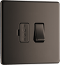 BG Nexus Screwless Flatplate Black Nickel Switched and fused - FBN50-01