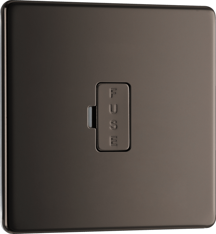 BG Nexus Screwless Flatplate Black Nickel Unswitched and fused - FBN54-01