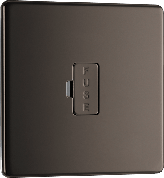 BG Nexus Screwless Flatplate Black Nickel Unswitched and fused - FBN54-01