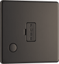 BG Nexus Screwless Flatplate Black Nickel Unswitched and fused with flex outlet - FBN55-01