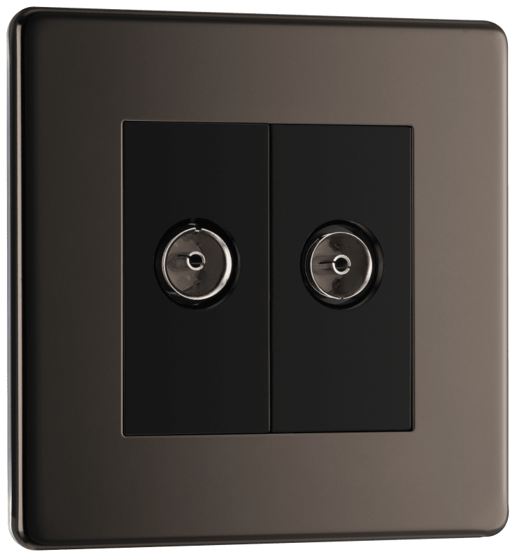 BG Nexus Screwless Flatplate Black Nickel Double co-axial - FBN61-01