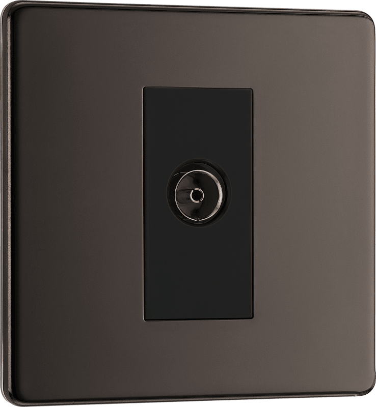 BG Nexus Screwless Flatplate Black Nickel Single isolated, co-axial - FBN62-01