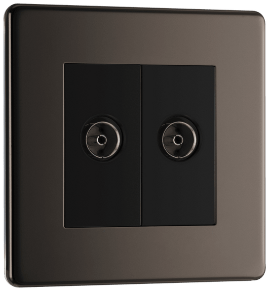 BG Nexus Screwless Flatplate Black Nickel Double isolated, co-axial - FBN63-01