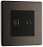 BG Nexus Screwless Flatplate Black Nickel Double isolated, co-axial - FBN63-01
