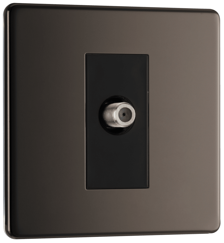 BG Nexus Screwless Flatplate Black Nickel Single satellite - FBN64-01
