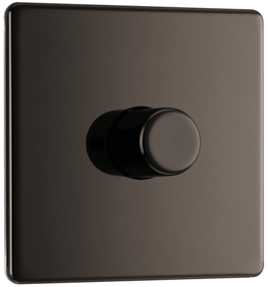 BG Nexus Screwless Flatplate Black Nickel Single, 2 way push 200W - FBN81-01