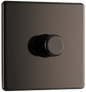 BG Nexus Screwless Flatplate Black Nickel Single, 2 way push 200W - FBN81-01