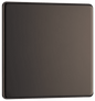 BG Nexus Screwless Flatplate Black Nickel Single, blank plate - FBN94-01