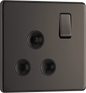 BG Nexus Screwless Flatplate Black Nickel 15A single, switched, round pin - FBN99B-01