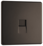 BG Nexus Screwless Flatplate Black Nickel Single telephone socket, master - FBNBTM1-01