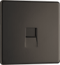 BG Nexus Screwless Flatplate Black Nickel Single telephone socket, secondary - FBNBTS1-01