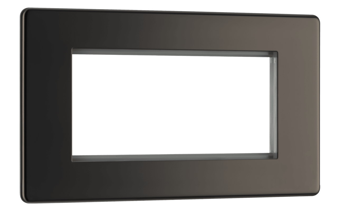 BG Nexus Screwless Flatplate Black Nickel 4 module - rectangular - FBNEMR4-01