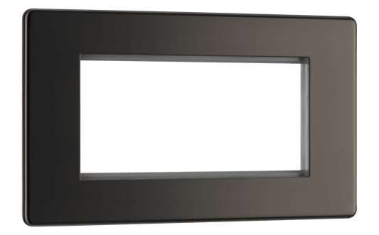 BG Nexus Screwless Flatplate Black Nickel 4 module - rectangular - FBNEMR4-01
