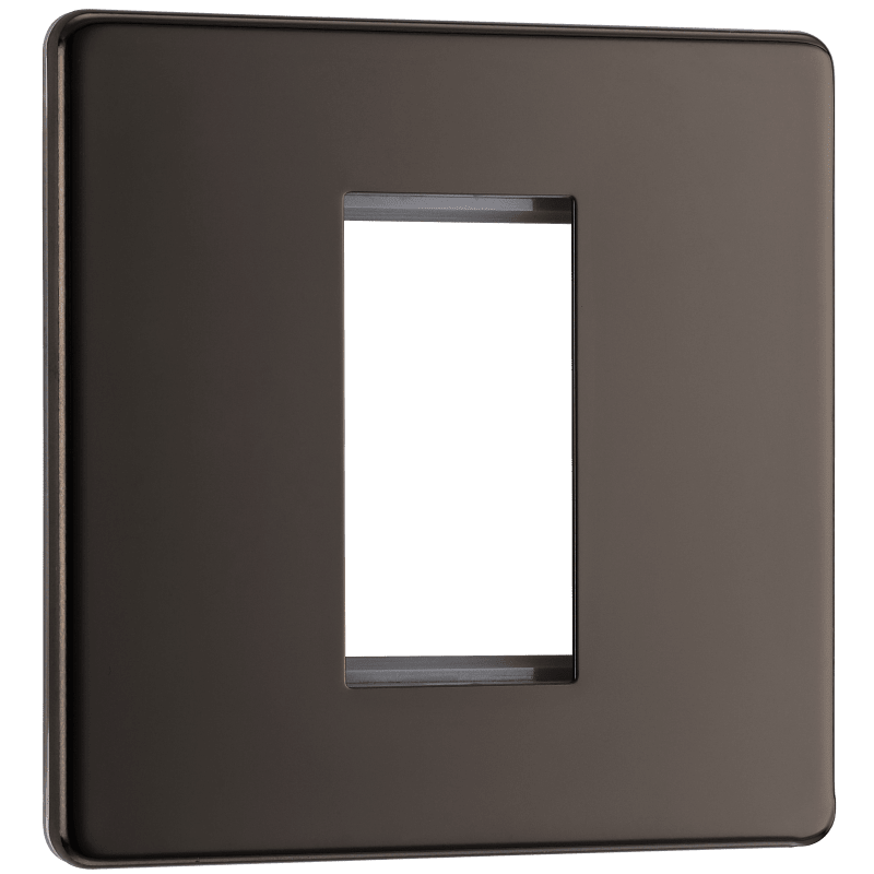 BG Nexus Screwless Flatplate Black Nickel 1 module - square - FBNEMS1-01