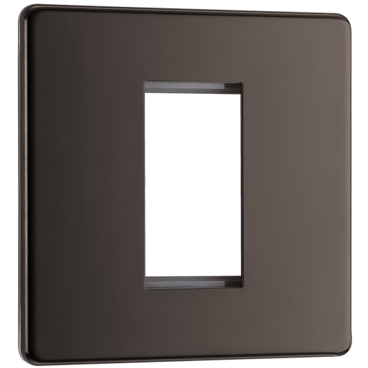 BG Nexus Screwless Flatplate Black Nickel 1 module - square - FBNEMS1-01