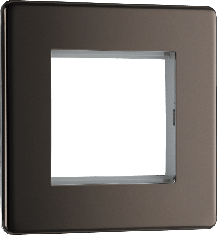 BG Nexus Screwless Flatplate Black Nickel 2 module - square - FBNEMS2-01
