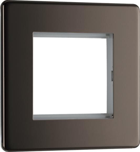 BG Nexus Screwless Flatplate Black Nickel 2 module - square - FBNEMS2-01