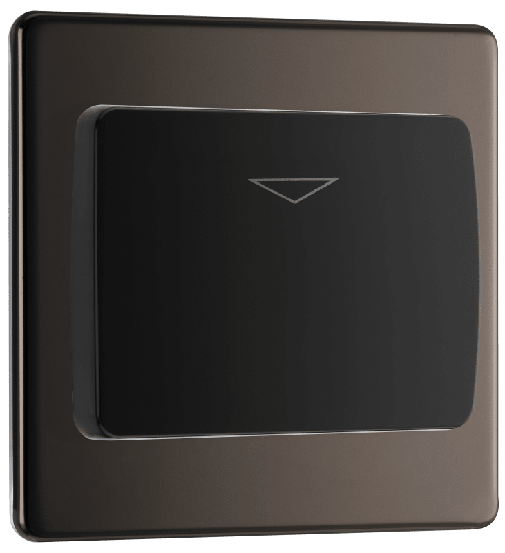 BG Nexus Screwless Flatplate Black Nickel Hotel key card switch - FBNKYCSB-01