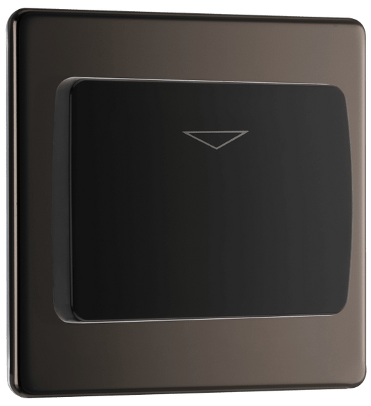 BG Nexus Screwless Flatplate Black Nickel Hotel key card switch - FBNKYCSB-01