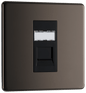 BG Nexus Screwless Flatplate Black Nickel Single, RJ45 data socket - FBNRJ451-01