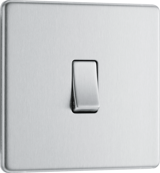 BG Nexus Screwless Flatplate Brushed Steel Intermediate switch - FBS13-01