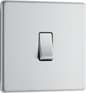 BG Nexus Screwless Flatplate Brushed Steel Intermediate switch - FBS13-01