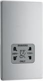 BG Nexus Screwless Flatplate Brushed Steel 115/240V dual voltage shaver socket - FBS20G-01