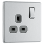 BG Nexus Screwless Flatplate Brushed Steel Single, switched, double pole - FBS21G-01