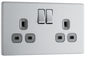 BG Nexus Screwless Flatplate Brushed Steel Double, switched, double pole - FBS22G-01