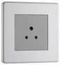 BG Nexus Screwless Flatplate Brushed Steel 2A, single, unswitched, round pin - FBS28G-01