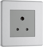BG Nexus Screwless Flatplate Brushed Steel 5A, single, unswitched, round pin - FBS29G-01