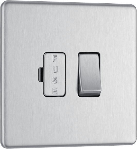 BG Nexus Screwless Flatplate Brushed Steel Switched and fused - FBS50-01