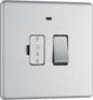 BG Nexus Screwless Flatplate Brushed Steel Switched and fused with indicator - FBS52-01