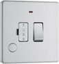 BG Nexus Screwless Flatplate Brushed Steel Switched and fused with indicator and flex outlet - FBS53-01
