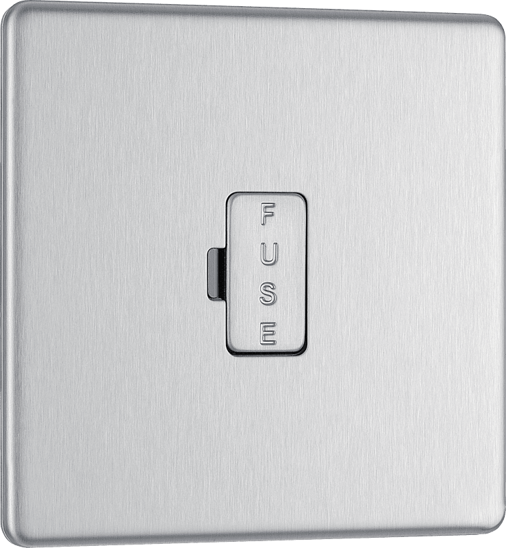 BG Nexus Screwless Flatplate Brushed Steel Unswitched and fused - FBS54-01