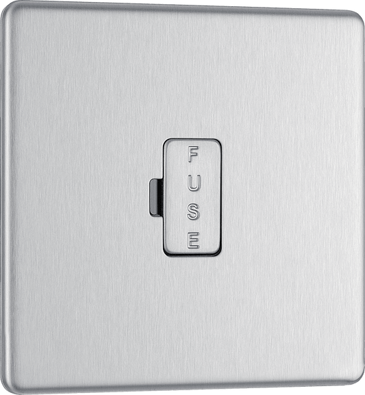 BG Nexus Screwless Flatplate Brushed Steel Unswitched and fused - FBS54-01