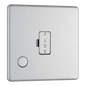 BG Nexus Screwless Flatplate Brushed Steel Unswitched and fused with flex outlet - FBS55-01