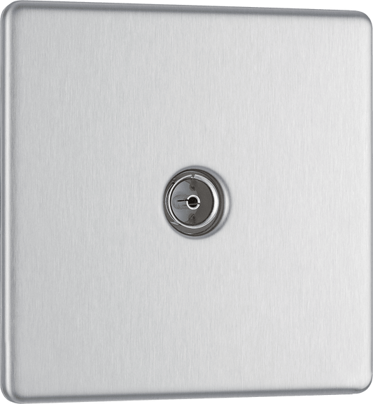 BG Nexus Screwless Flatplate Brushed Steel Single, co-axial - FBS60-01