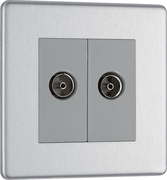 BG Nexus Screwless Flatplate Brushed Steel Double, co-axial - FBS61-01
