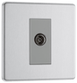 BG Nexus Screwless Flatplate Brushed Steel Single, isolated, co-axial - FBS62-01
