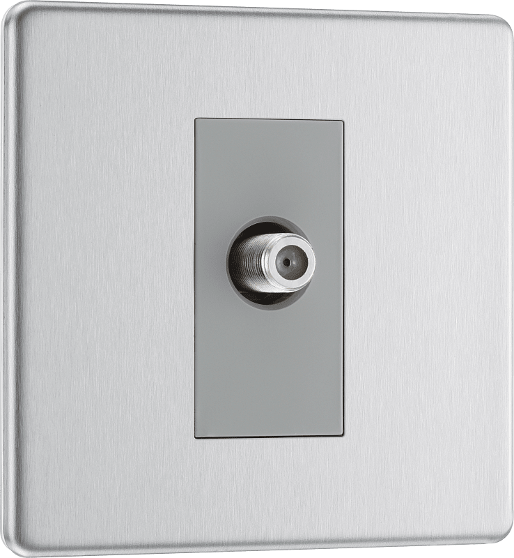 BG Nexus Screwless Flatplate Brushed Steel Single, satellite - FBS64-01