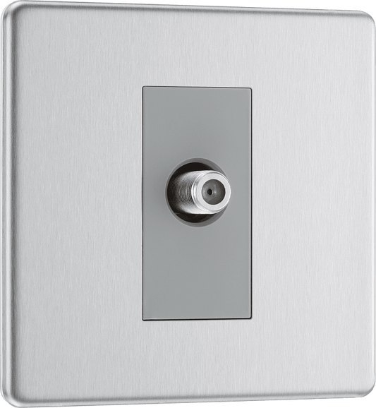 BG Nexus Screwless Flatplate Brushed Steel Single, satellite - FBS64-01