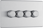 BG Nexus Screwless Flatplate Brushed Steel Quadruple 2 way push 200W - FBS84-01