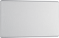 BG Nexus Screwless Flatplate Brushed Steel Double, blank plate - FBS95-01