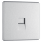 BG Nexus Screwless Flatplate Brushed Steel Single, telephone socket, secondary - FBSBTS1-01