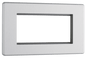 BG Nexus Screwless Flatplate Brushed Steel 4 module - rectangular - FBSEMR4-01