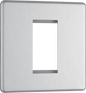 BG Nexus Screwless Flatplate Brushed Steel 1 module - square - FBSEMS1-01